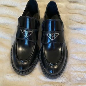 Prada authentic brushed leather loafers